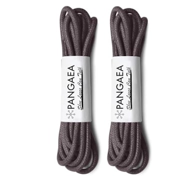 PANGAEA 2Pair Pack Waxed Round Oxford Shoe Laces for Dress Shoes Chukka 332Inch Thin04 Dark Brown39in 100cm