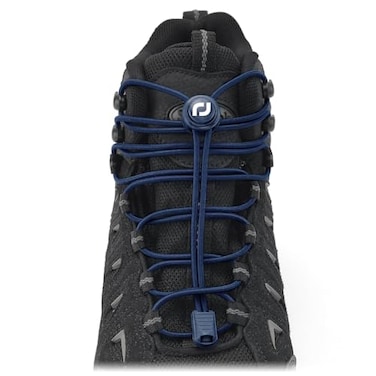 RJ-Sport RJSport Extra Long No Tie Shoelaces Elastic Tieless Round Boot Laces for Hiking Shoes Work Boots and Running Sneakers Navy Blue