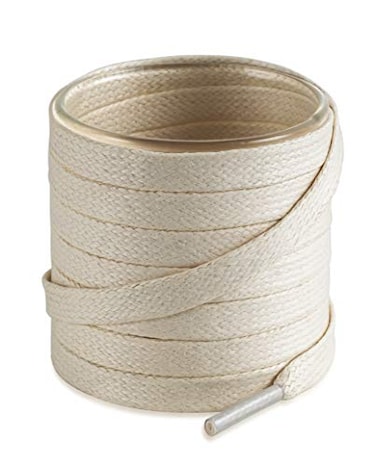 Shoemate Flat Waxed Cotton Shoe Laces for Boots Dress Shoes Shoe StringsBeige 45114cm 5Mi WAF1145