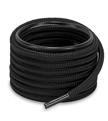 Shoemate Solid Color Round Shoe Laces for Sneakers Boots and Athletic Shoes Shoe Strings Black 50127cm 4Hei ROD1274