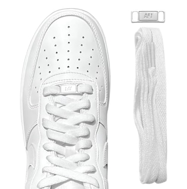 SOL3 Original Shoe Laces Flat Replacement Shoelaces for Air Force 1 Converse Jordans Athletic Casual Sneakers 60 White AF1 Charm