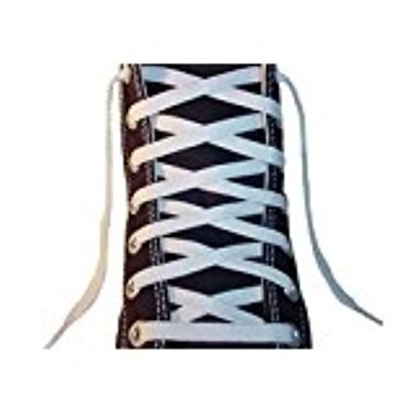 St. Louis St Louis Braid Co Flat Shoelaces 38 Wide Tubular Braided White 63 Inch
