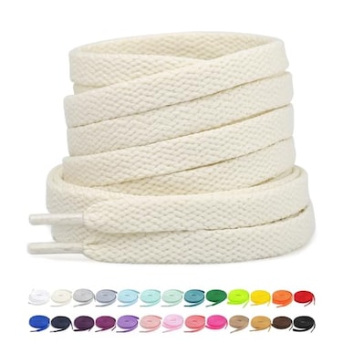 Stepace 2 Pairs Flat Shoe Laces for Sneakers 516 Width 3072 Length 26 Color Shoelaces Cream 3691 cm