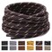 Stepace Round Shoelaces 2 Pairs Heavy Duty Boot Shoe Laces for Hiking Work Boots Coffee Khaki120Dots