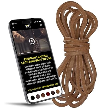 TOFL Logger Laces 108 Brown Leather Work Boot Laces 1 Pair
