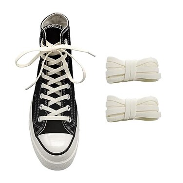 UamGlsob 516 Wide Elastic Shoe Laces Replacement Laces for Converse High Tops Sneakers Stretch Flat Shoelaces Shoe Strings Beige02 63160cm