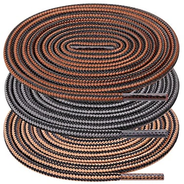 UpUGo 3 Pair Boot Shoe Laces Round Shoelaces for Athletic Running Hiking Sneakers Shoes Boot
