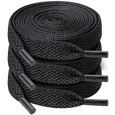 UpUGo 3 Pair Flat Shoe laces 516 Wide Shoelaces for Athletic Running Sneakers Shoes Boot Strings
