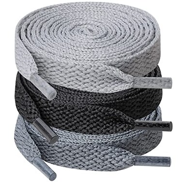 UpUGo 3 Pair Flat Shoe laces 516 Wide Shoelaces for Athletic Running Sneakers Shoes Boot Strings