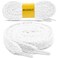 WEGOODZF Flat Fuzzy Shoe laces 2 Pairs 15CM Wide 55 inch White Soft Plush Sneakers Shoelaces