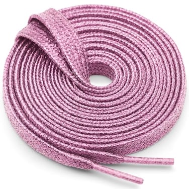 WEGOODZF Flat Glitter Shoe Laces Metallic Pink Sparkle Shoelaces for Sneakers 43 inch 2Pair