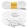 WEGOODZF Wide Flat Thick Shoelaces Extra Fat Chunky 47 inch Sneakers White Shoe Laces with Silver Metal Tips 2Pair