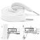 WEGOODZF Wide Flat Thick Shoelaces Extra Fat Chunky 47 inch Sneakers White Shoe Laces with Silver Metal Tips 2Pair
