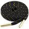 YFINE Sneakers Flat Shoe Laces 394 inch Black Gold Gold Tips Athletic Shoelaces With Metal Tips 2 Pair