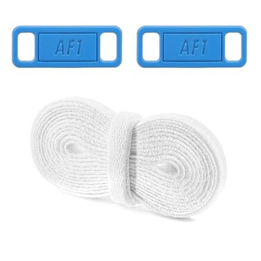 YLOKO Flat White Shoe Laces for Air Force 1 Sneaker with AF1 Charms
