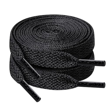 YOLCAR 120cm47inch Flat Shoe Laces for Sneakers Sturdy Polyester with NonFray Tips Ideal for Various Wear and Bags Black