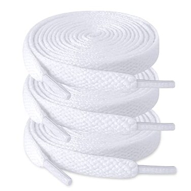 ZHENTOR 3 Pair Flat Shoe Laces for Sneakers Shoelaces for Sneakers Athletic Running Shoes Boot Strings Dwhite3 pairs 24 inches