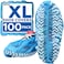 GSD Brand 100 Pack Extra Large Blue Shoe Covers Disposable Non Slip Indoor Reusable Boot Covers Shoe Booties Disposable with Non Skid Treads