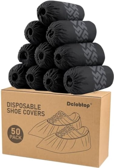 DclobTop Shoe Booties Disposable Non Slip Shoe Covers Disposable for Indoors Breathable Boot Covers Fits Up To 11 US Men and 13 US Women Size NonWoven Fabric