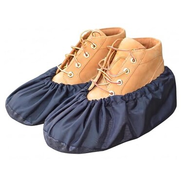 MyShoeCovers Premium Reusable Shoe and Boot Covers for Contractors 1 Pair NonSlip Black Medium