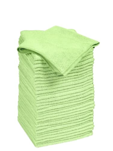 Quickie Cleaning 32Pack Microfiber Cleaning Cloth 14x14 inch Green AllPurpose TowelWiper for MultiPurpose IndoorOutdoor CleaningDustingPolishing on KitchenBathroomAuto Surfaces