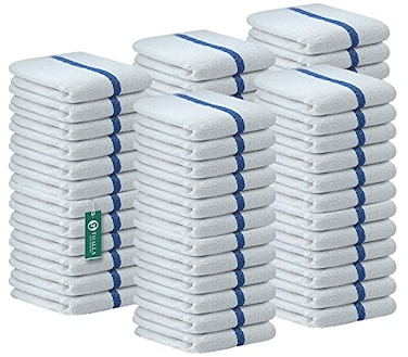 TOALLA Bar Mop Blue Stripe 10lbs 16x19 Pack of 60 100 Cotton Double Stitched Route Ready Absorbent Kitchen Towel Dish Towels and Dishcloths Towels Sets Washcloth Kitchen Towels