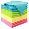 MOONQUEEN 12 Pack Microfiber Cleaning Cloth Reusable Cleaning Rag Fast Drying Cleaning Towels12X12 GreenBlueYellowPink