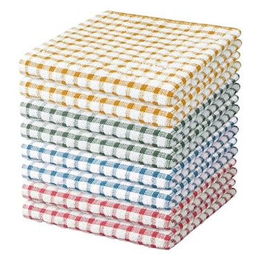 Nialnant 8 Pcs Kitchen Dish Rags100 Cotton Soft Absorbent Quick Drying Dish Cloths for KitchenWashing DishesCleaning rags11 x 11In
