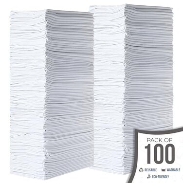 SIMPLI-MAGIC SIMPLIMAGIC Premium Shop Towels 14x12 Commercial Grade White 100 Pack