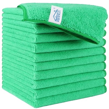 HOMEXCEL Green Microfiber Cleaning Cloth 12 Pack Premium Microfiber Towels for Cars Lint Free ScratchFree Highly Absorbent Reusable Cleaning Rags for Car Household Kitchen Window115X115