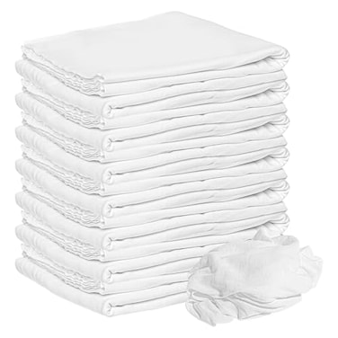 Nabob Wipers New Lint Free Cloth 3 Pack 100 Cotton Cleaning Rags Exact Cut Premium White Rags for Cleaning House White Rags for Dusting Staining Polishing Painting 18x18