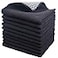 SINLAND Microfiber Dish Cloth for Washing Dishes Dish Washing Rags Best Kitchen Washcloth Cleaning Cloths Wash Cloths with Poly Scour Side 12Inchx12Inch 10 Pack Black