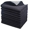 SINLAND Microfiber Dish Cloth for Washing Dishes Dish Washing Rags Best Kitchen Washcloth Cleaning Cloths Wash Cloths with Poly Scour Side 12Inchx12Inch 10 Pack Black