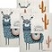 SWEDEdishcloths Cellulose Sponge Dish Towels Set of 3 Blue Llama Swedish Dish Cloths