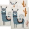 SWEDEdishcloths Cellulose Sponge Dish Towels Set of 3 Blue Llama Swedish Dish Cloths