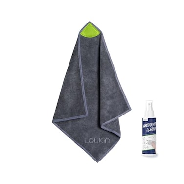 loukin Magnetic Cleaning Cloth Microfiber Dry Erase Eraser Washable Whiteboard Cleaning Cloth for Classroom Home and Office Grey 12 x 12 34 fl oz Whiteboard Cleaner Included