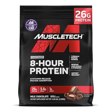 Muscletech MuscleTech Platinum 8Hour Protein Powder 7 Premium Protein Sources with Whey Casein Protein for Increased Lean Muscle Strength Improved Recovery Milk Chocolate 50 Servings