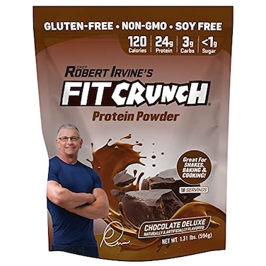 Fit Crunch FITCRUNCH TriBlend Whey Protein Keto Friendly Low Calories High Protein Gluten Free Soy Free 18 Servings Chocolate Deluxe