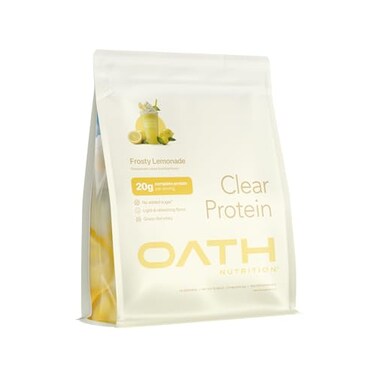 OATH NUTRITION Oath Nutrition Clear Whey Isolate Protein Powder Frosty Lemonade 20g Complete Protein per Serving No Added Sugar GrassFed 18 Servings