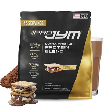 JYM Supplement Pro JYM SMores Protein Powder Whey Protein Isolates Casein Milk Protein Lean Muscle Building for Men Women Science 45 Servings