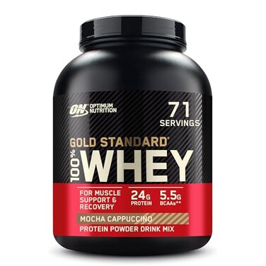Optimum Nutrition Gold Standard 100 Whey Protein Powder Mocha Cappuccino 5 Pound Packaging May Vary