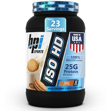 BPI Sports ISO HD Isolate Protein Powder 100 Whey Isolate Protein Powder for Muscle Gain Vanilla Cookie 16 Lb 23 Servings