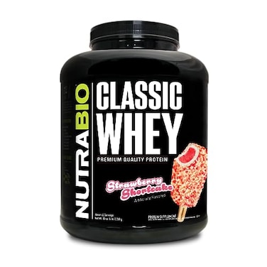 NutraBio Classic Whey Protein Powder No Fillers Artificial Colors Preservatives Low Glycemic Index Strawberry Shortcake 5 Pounds