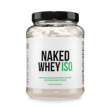 NAKED Whey Isolate Protein Only 2 Ingredients 30g GrassFed Protein Zero Carb Unflavored Undenatured NonGMO No Soy GlutenFree No Preservatives 28 Servings