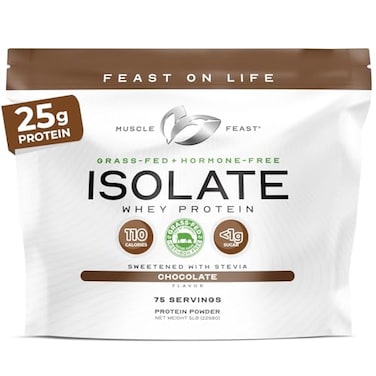 Muscle Feast GrassFed Whey Protein Isolate All Natural Hormone Free Pasture Raised Whey Isolate Protein Powder for Men and Women Clean GlutenFree Delicious Isolate Protein Chocolate 5lb