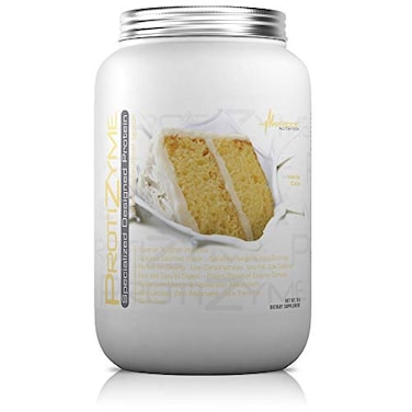Metabolic Nutrition Protizyme 100 Whey Protein Powder High Protein Low Carb Low Fat with Digestive Enzymes 24 Essential Vitamins and Minerals Vanilla Cake 2 Pound