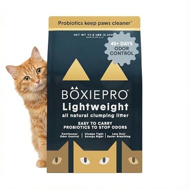 BoxiePro Boxie Probiotic Lightweight Cat Litter 40 Day Odor Control Odor Eliminating Probiotics 999 Dust Free MultiCat 115 lb