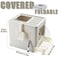 Gefryco Litter Box with Lid for Small to Medium Cats Enclosed Cat Litter Box with CoverHigh Sided Top Entry Cat Box with Brush and Scoop Cute Kitty Litter Pan with Drawer for Growing KittensGrey