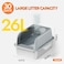 FYLICA Stainless Steel Cat Litter Box with Lid 20 L x 142 W x118 H Large Cat Litter Box for Multiple Cats with High Sided NoLeak Stick Easy to Clean Includes Litter Mat Multi Functional Scoop