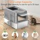 URPOWER Stainless Steel Cat Litter Box with Lid Extra Large Enclosed Litter Box NonSticky Metal Pan with High Sided Scoop Odor Free Front Top Entry AntiLeakage Easy Cleaning